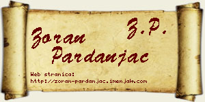 Zoran Pardanjac vizit kartica